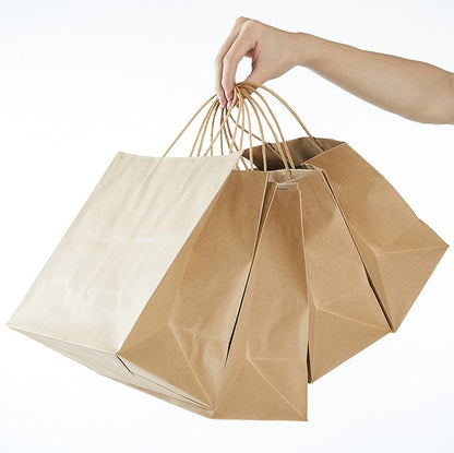 Kraft Paper Gift Bags (12.6L x 4.4D x 9.8H Inches)