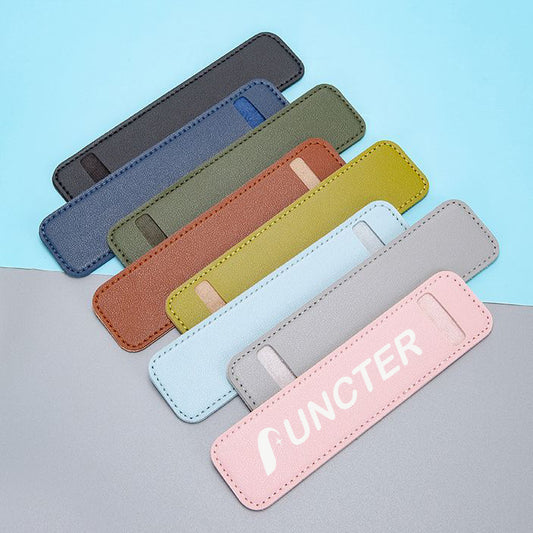 Slim PU Leather Pencil Case - Minimalist Portable Pen Pouch For School, Office & Travel