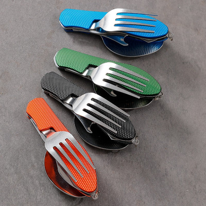 Outdoor Portable Stainless Steel Multifunctional Folding Camping Detachable Spork
