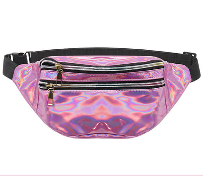 Waterproof Holographic Fanny Pack Shiny Waist Pack Luminous Waist Bag