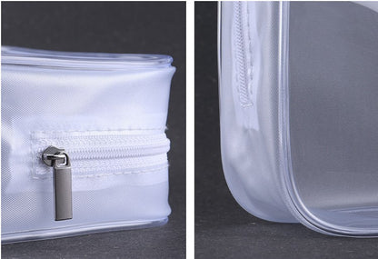 PVC Zippered Toiletry Carry Pouch 9.06''L 2.75''W 6.30''H (X Large)