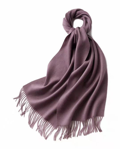71" 100% Lamb Wool Plain Scarf Warm Autumn Winter Scarf Solid Color Fringed Wool Scarf