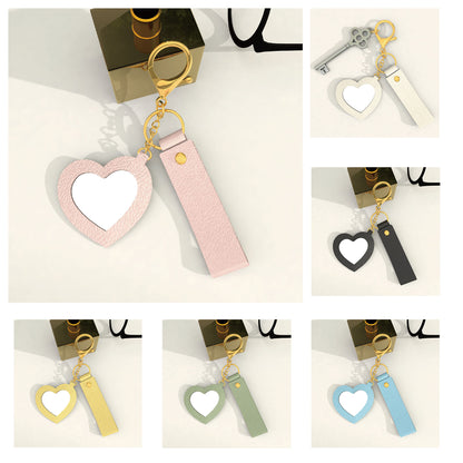 PU Keychain With Heart Shape Mirror