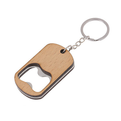Wooden Keychain Bottle Opener Custom Logo Engraving Available