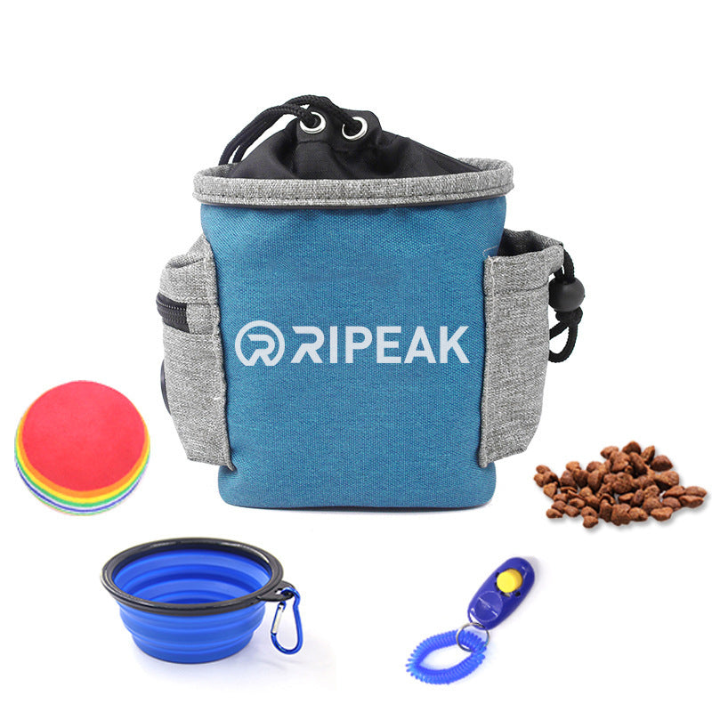 Multifunction 600D Oxford Dog Treat Bag Snack Pouch W/Built-in Poop Bag Dispenser