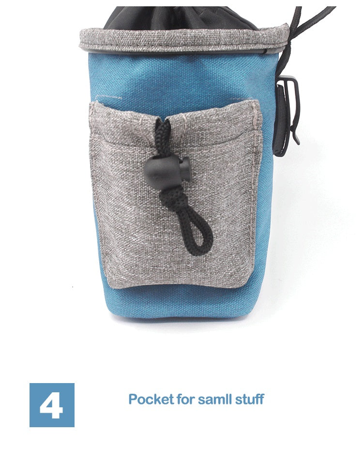 Multifunction 600D Oxford Dog Treat Bag Snack Pouch W/Built-in Poop Bag Dispenser