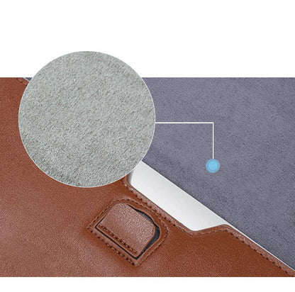 15" PU Leather Laptop Bag Foldable Stand With Magnetic Closure