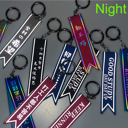 Reflective Suede Leather Keychain Reflective Straps Backpack Pendants