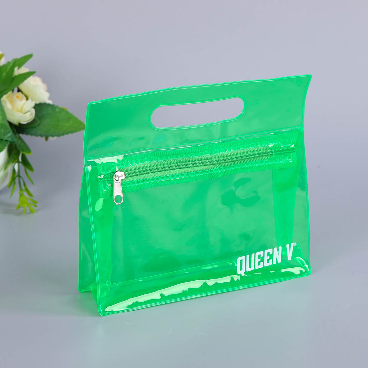 20mil PVC Zippered Toiletry Makeup Bag Handle Bag