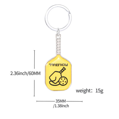 Mini Stainless steel Keychain Pickleball Paddle Pendant