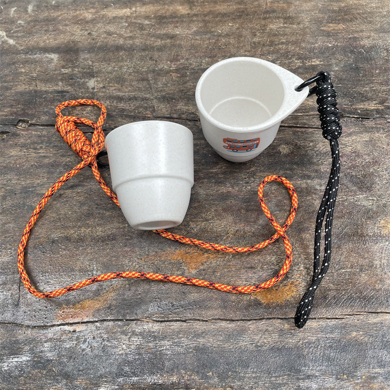 3 oz Coffee Mug Camping Mug Travel Tumbler Cup W/ Paracord Handle Drawstring