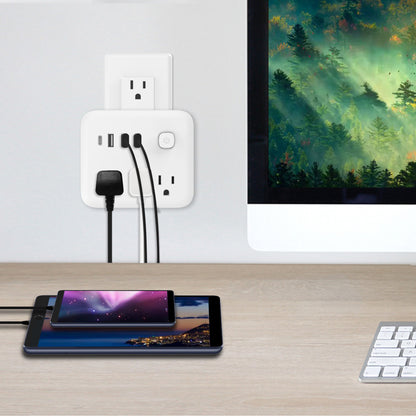 7" 1 Multi Wall Outlet Splitter w/ 180° Rotating Plug