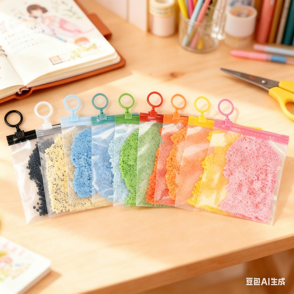 4"x 6" Matte Frosted Bag with Colorful Zip Waterproof Zip-Lock Seal Storage Bag Ring Zipper