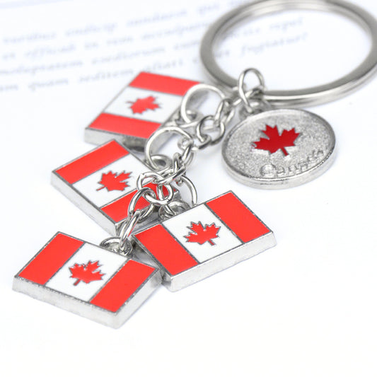 Canada Flag Maple Leaf Keychain