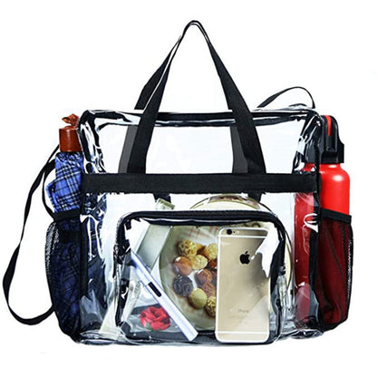 Women`s PVC Transparent Clutch Clear Tote Bag Crossbody Bag with Strap Stadium Approved Bag