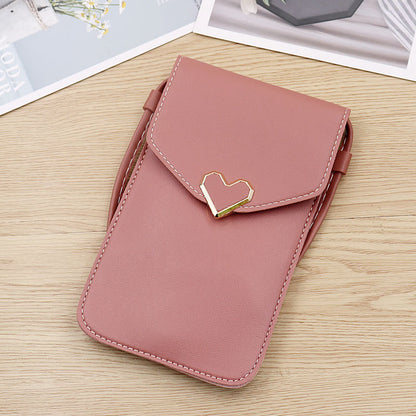 Touch Screen PU Leather Purse Bag Small Crossbody Bag Mini Messenger Bag Single Shoulder Handbag