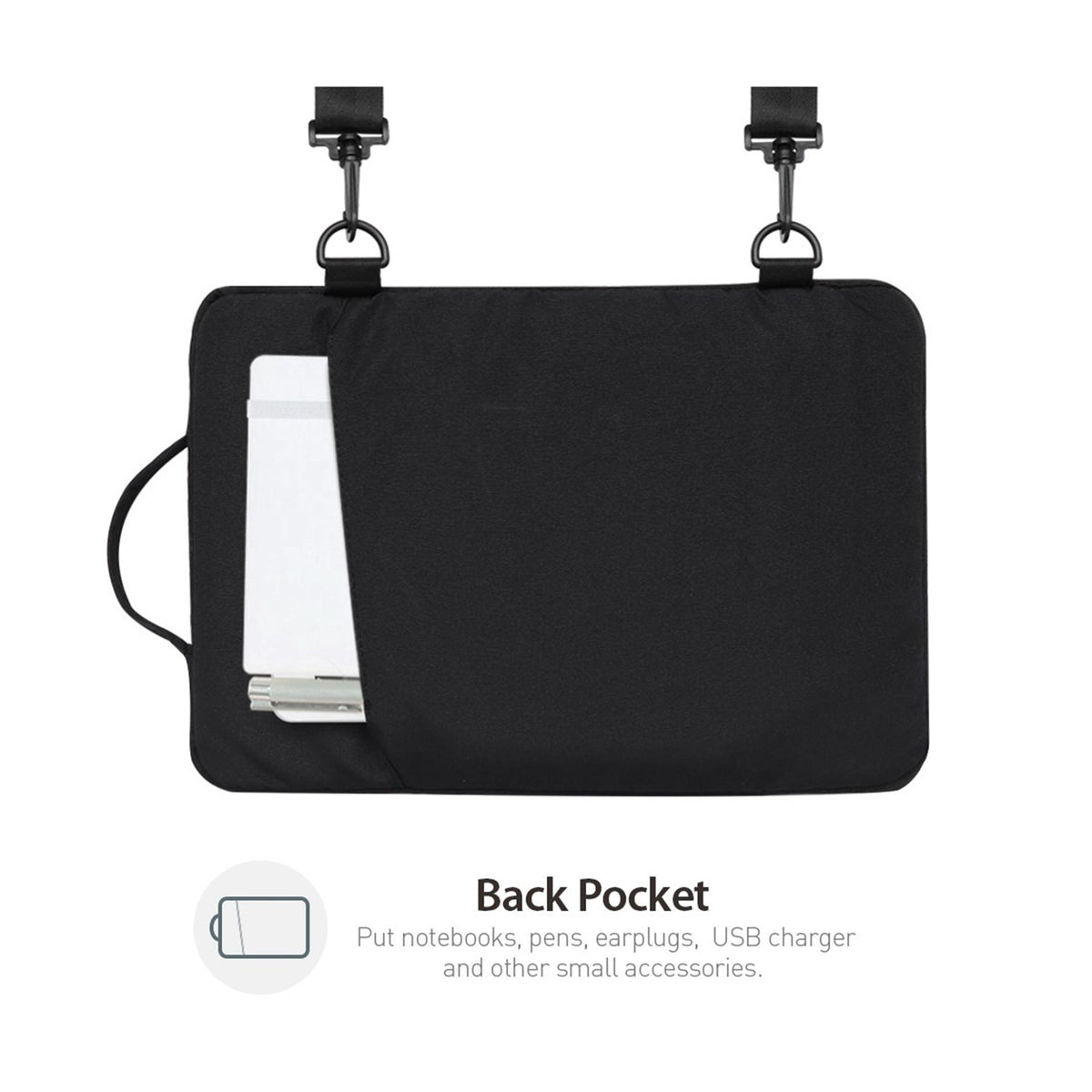 15" Laptop Sleeve w/3 Pockets & Shoulder Strap