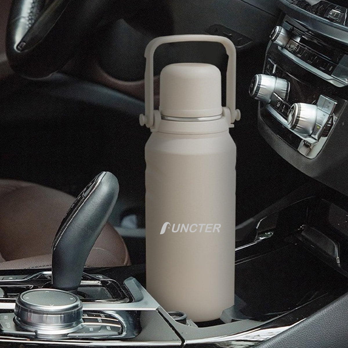 40.5oz Portable Double Wall Vacuum Stainless Steel Water Bottle w/ Handle & Strap
