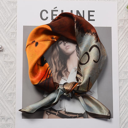 Custom 21" x 21" 100% Mulberry Silk Square Scarf Silk Satin Hair Wrapping
