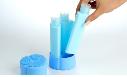 2.26 oz 3-In-1 Silicone Travel Bottles, Leakproof Refillable Toiletry Containers For Trip Luggage