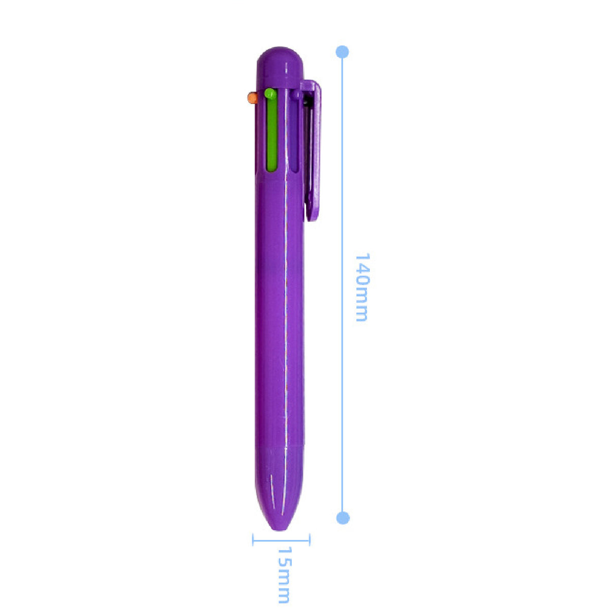 6-Color Click Pen Solid Color Pen Barrel Original Retractable Ballpoint Pen