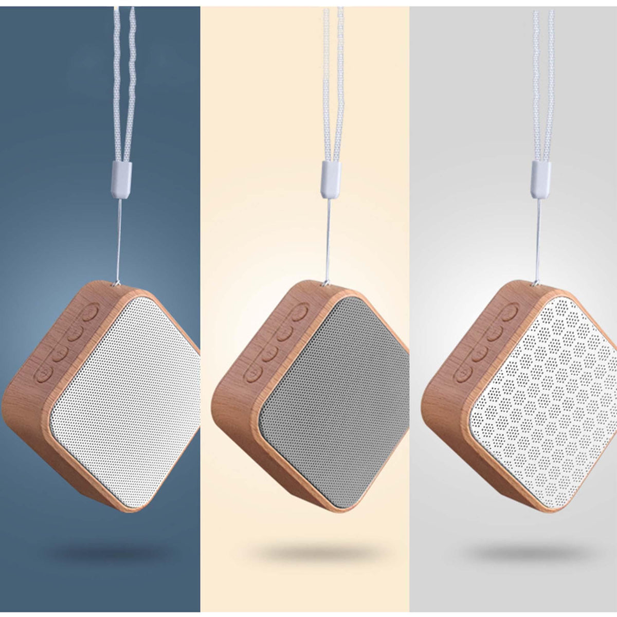 Wood Grain Square Portable Mini Speaker