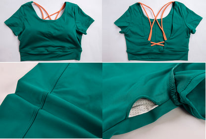Women's Yoga Sports Bra Strappy Bralette Bra Running Vest Athletic Shirt