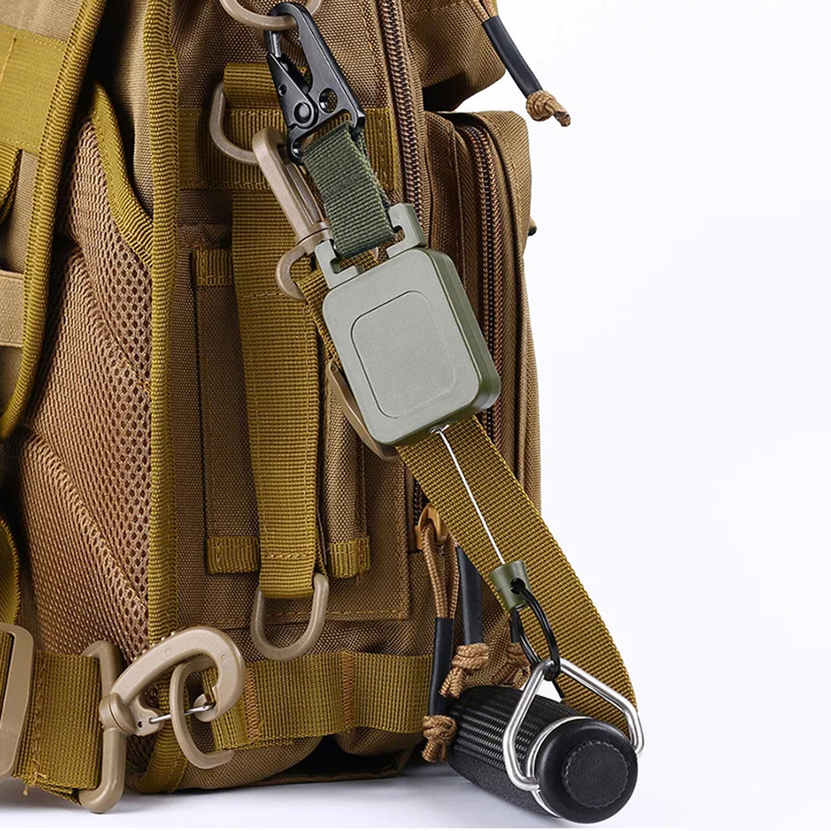 Outdoor Rectangle Retractable Badge Reel Key w/ Belt Clip