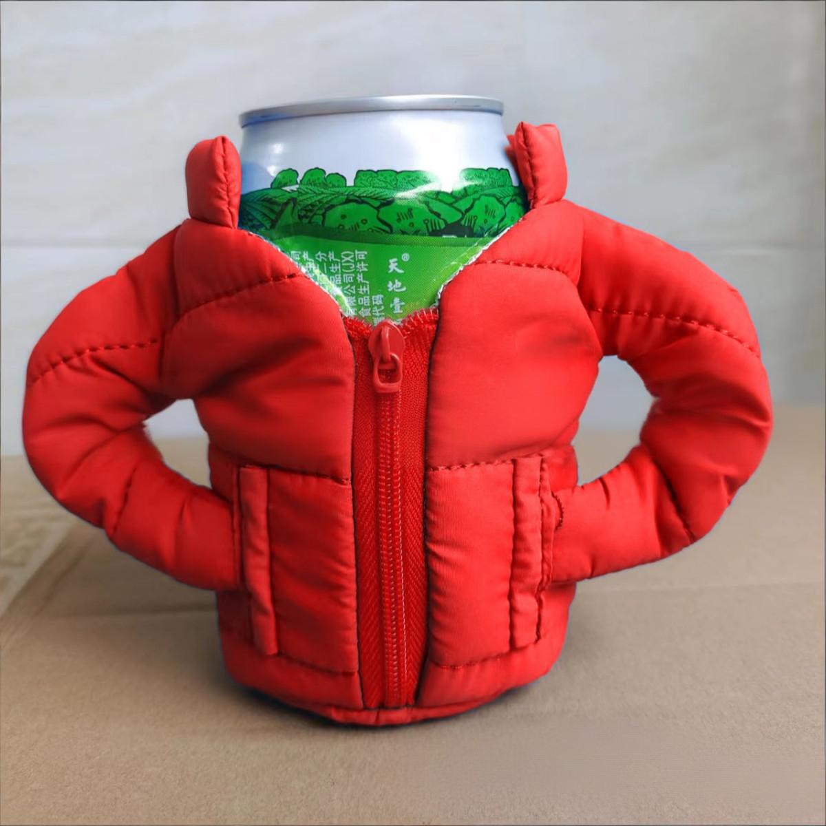 Zipper Jacket Coat Shaped Can Cooler Sleeve