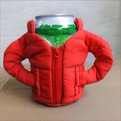 Zipper Jacket Coat Shaped Can Cooler Sleeve