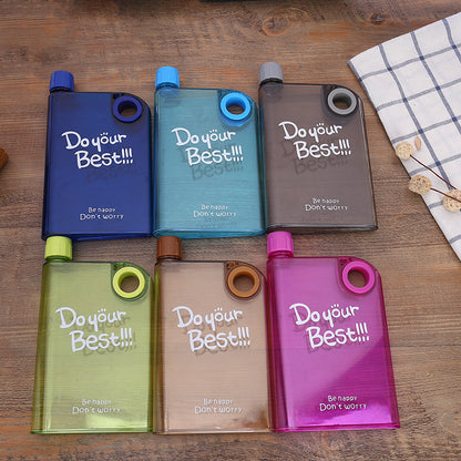 Flat Water Bottle Portable Travel Mug A5 Notebook Water Bottle