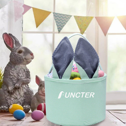 Bunny Easter Basket Seersucker Easter Egg Bags