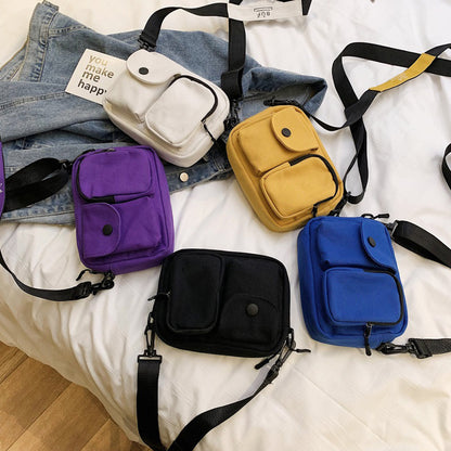 16 oz Canvas Mini Crossbody Bag Single Shoulder Bag Daily Cell Phone Purse Bag Stadium Approved Bag