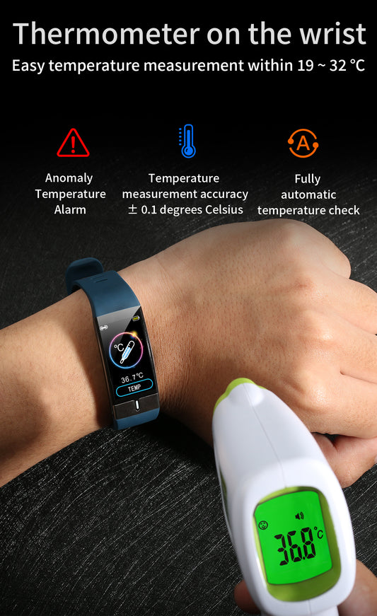 Body Temperature & Heart Rate Monitoring Smart Watch