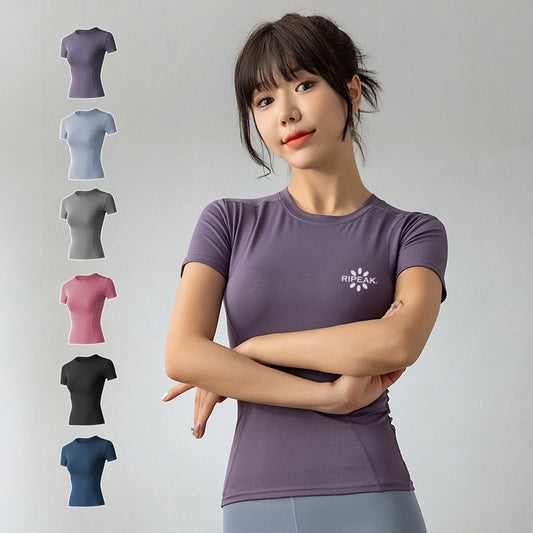Women's Dry Fit Compression Gym Wear Running Sport Short Sleeve T-shirt Running Athletic Shirt