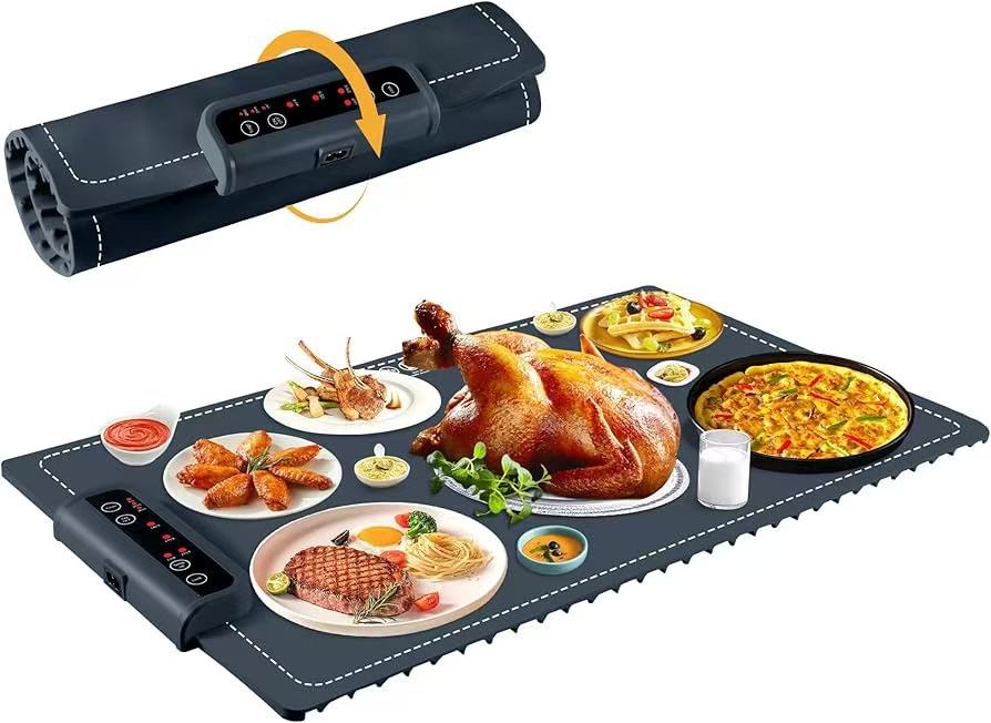 Warming Mat for Food, Electric Silicone Food Warmer Heating Mat