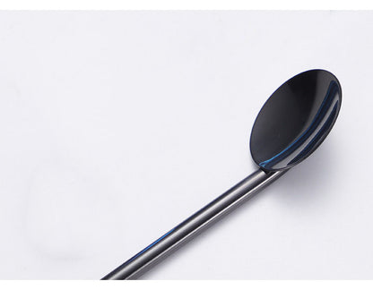 304 Stainless Straw Spoon Drinking Spoon With Straw (Gold & Rose Gold & Rainbow & Black)