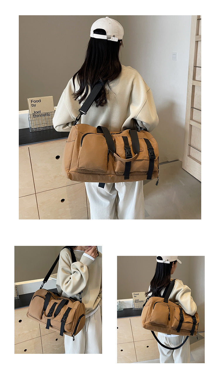 Travel Duffel Bag Sport Gym Bag Polyester Tote Bag Swimming Bag with Shoe Pouch&Wet Pocket