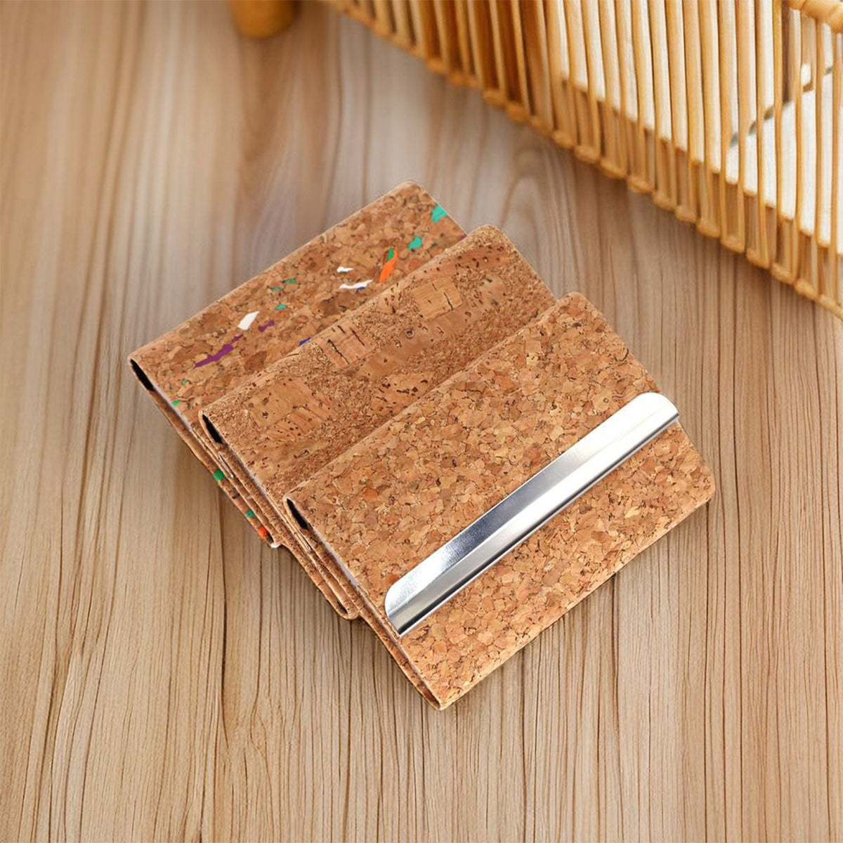 Half-Open Cork Card Holder Business Card Case Name Card Holder