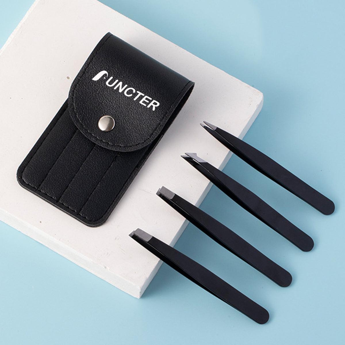 Stainless Steel Tweezers 4 pcs set for Eyebrows