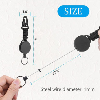 Retractable Badge Reel ID Holder Paracord Belt Clip