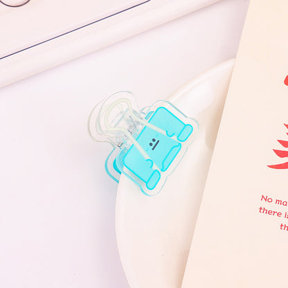 Dovetail Clamp Acrylic Album Memo Clip Bag Binder Sealing Clip Food Bag Clamp-Two Sides Printing
