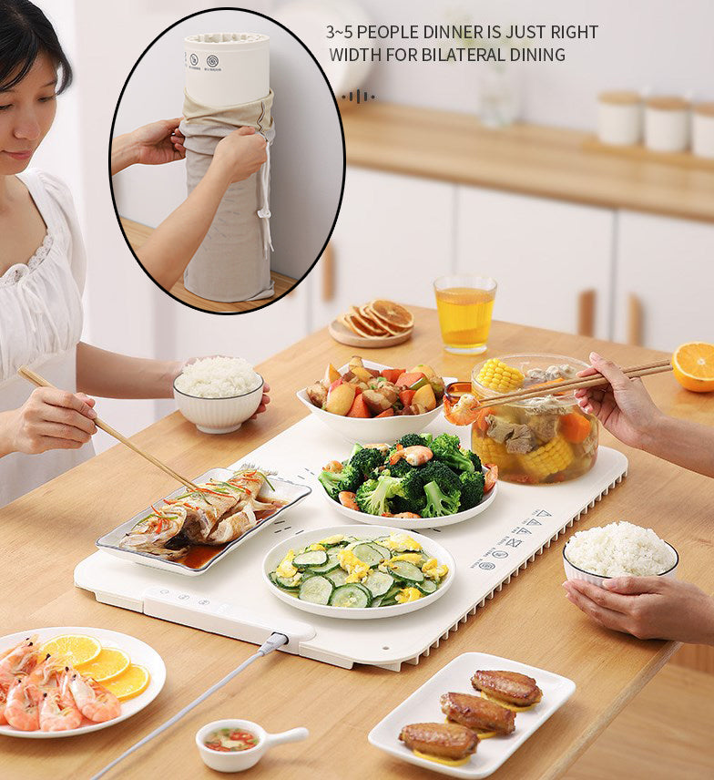 Heavy-duty Rollable Silicone Food Warming Mat, Electric Warming Tray for Buffets & Parties