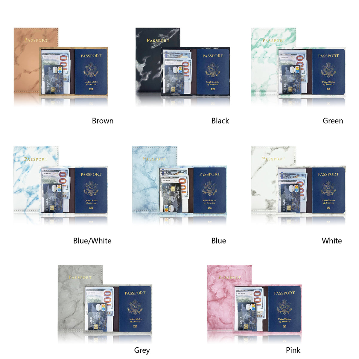 Marbling Passport Holder Ultra Slim Passport Wallet Travel Wallet