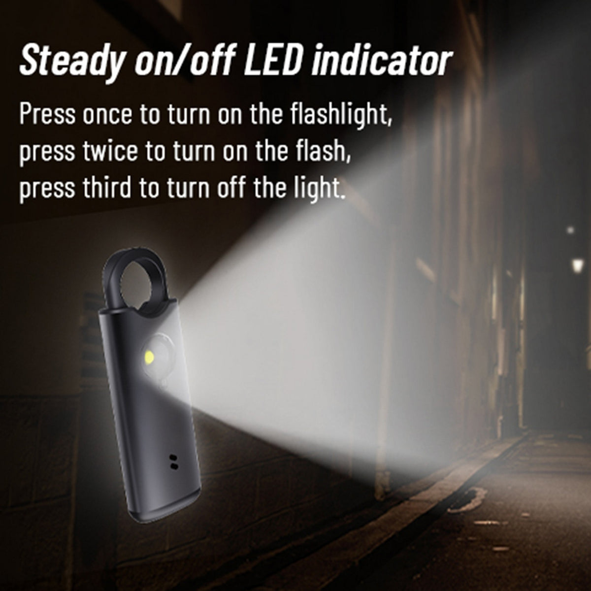 Rechargeable Personal Safety Alarm Self-defense Keychain