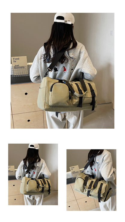 Travel Duffel Bag Sport Gym Bag Polyester Tote Bag Swimming Bag with Shoe Pouch&Wet Pocket