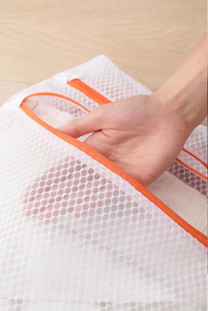 16x16" Portable Double Zippered Mesh Laundry Bags Laundry Wash Bags for Delicates-Woven Label