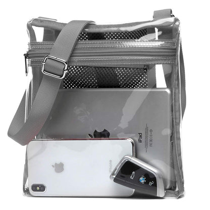 Women`s PVC Transparent Shoulder Bag Clear Crossbody Bag with Strap Stadium Approved Bag