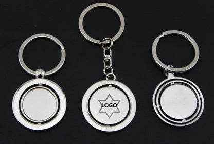 Round Rotating Metal Keychain