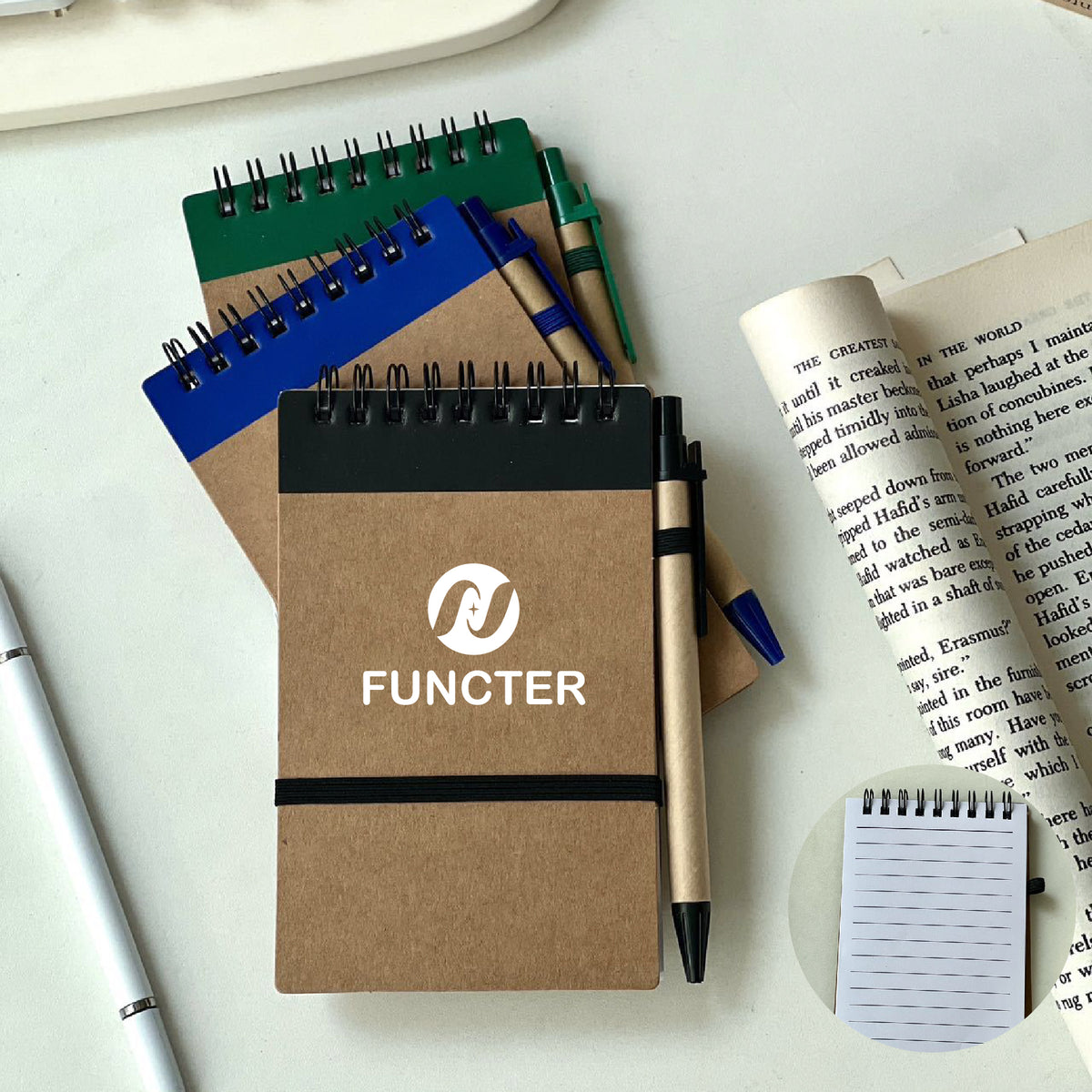 Eco Top Spiral Notebook Mini Jotter & Matching Pen Combo